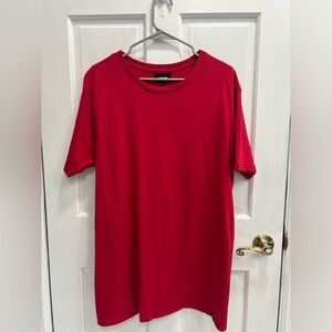 SMKFLWR Red Solid Plain T Shirt Tee Round Neck Short Sleeved Size XL Pre Loved